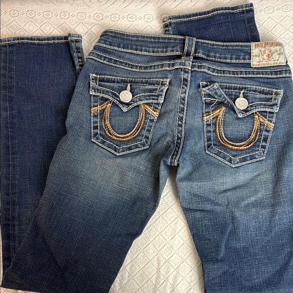 True Religion Women’s Blue Boot Cut Jeans with Signature Stitching 28 - Picture 1 of 7